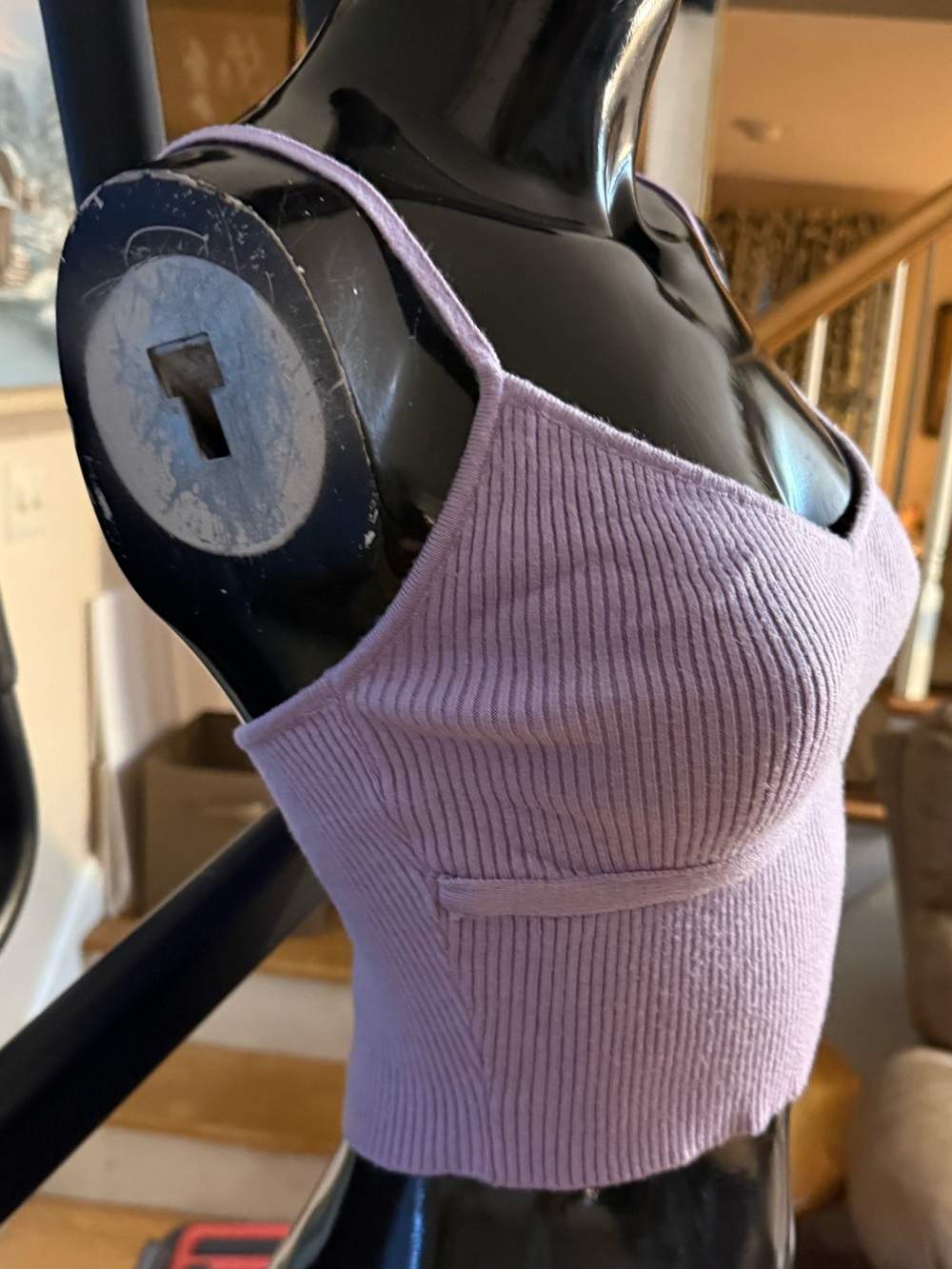PacSun Lavender Ribbed Knit Bralette Cami - Picture 2 of 4